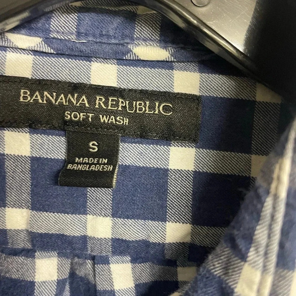 Banana Republic soft wash checked blue & white ladies shirt size small - Picture 5 of 5